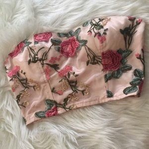 Embroidered corset/crop top.